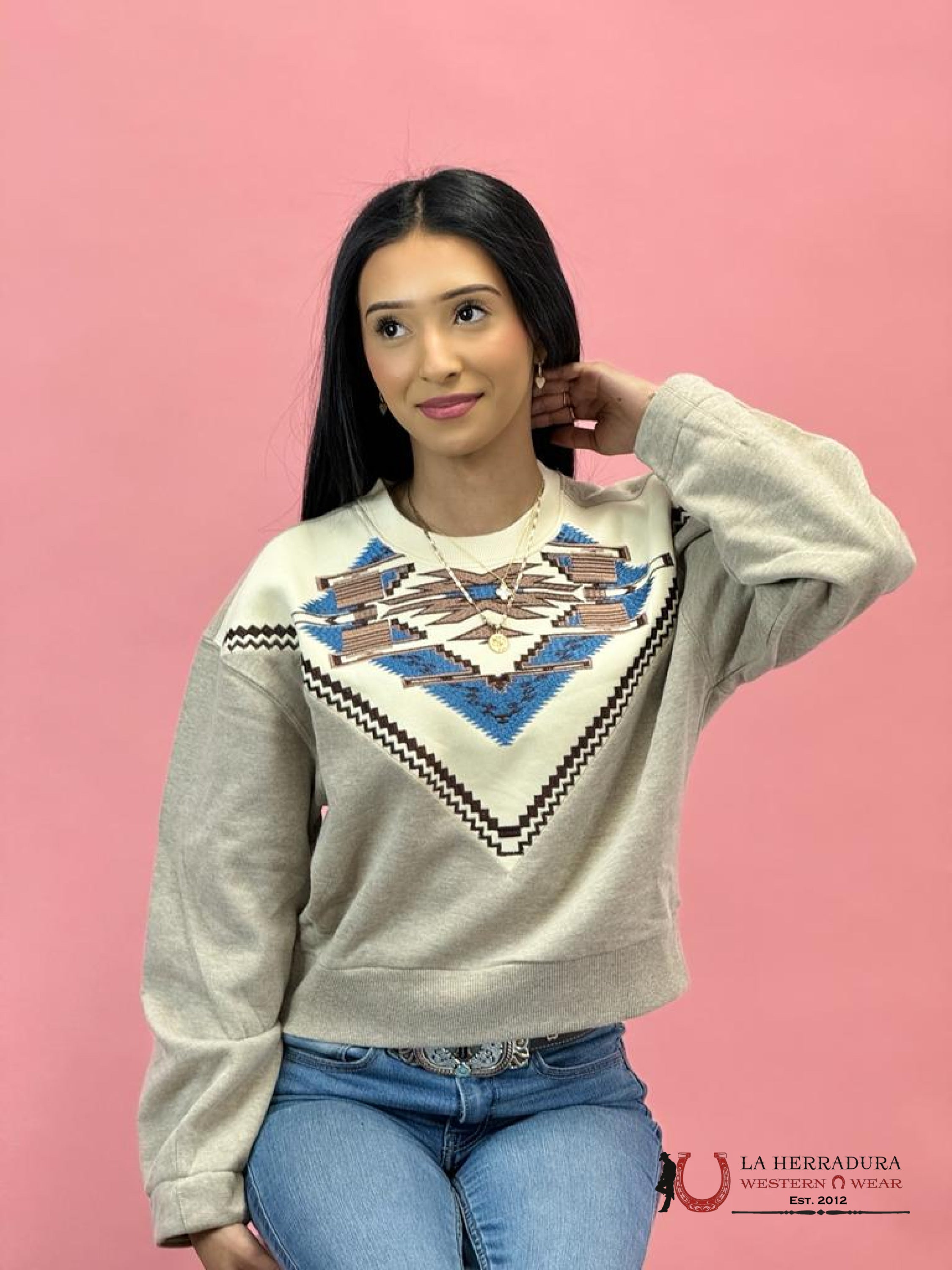 Ariat Chimayo Embroidery Sweater Shirt-4192 Ropa Mujeres