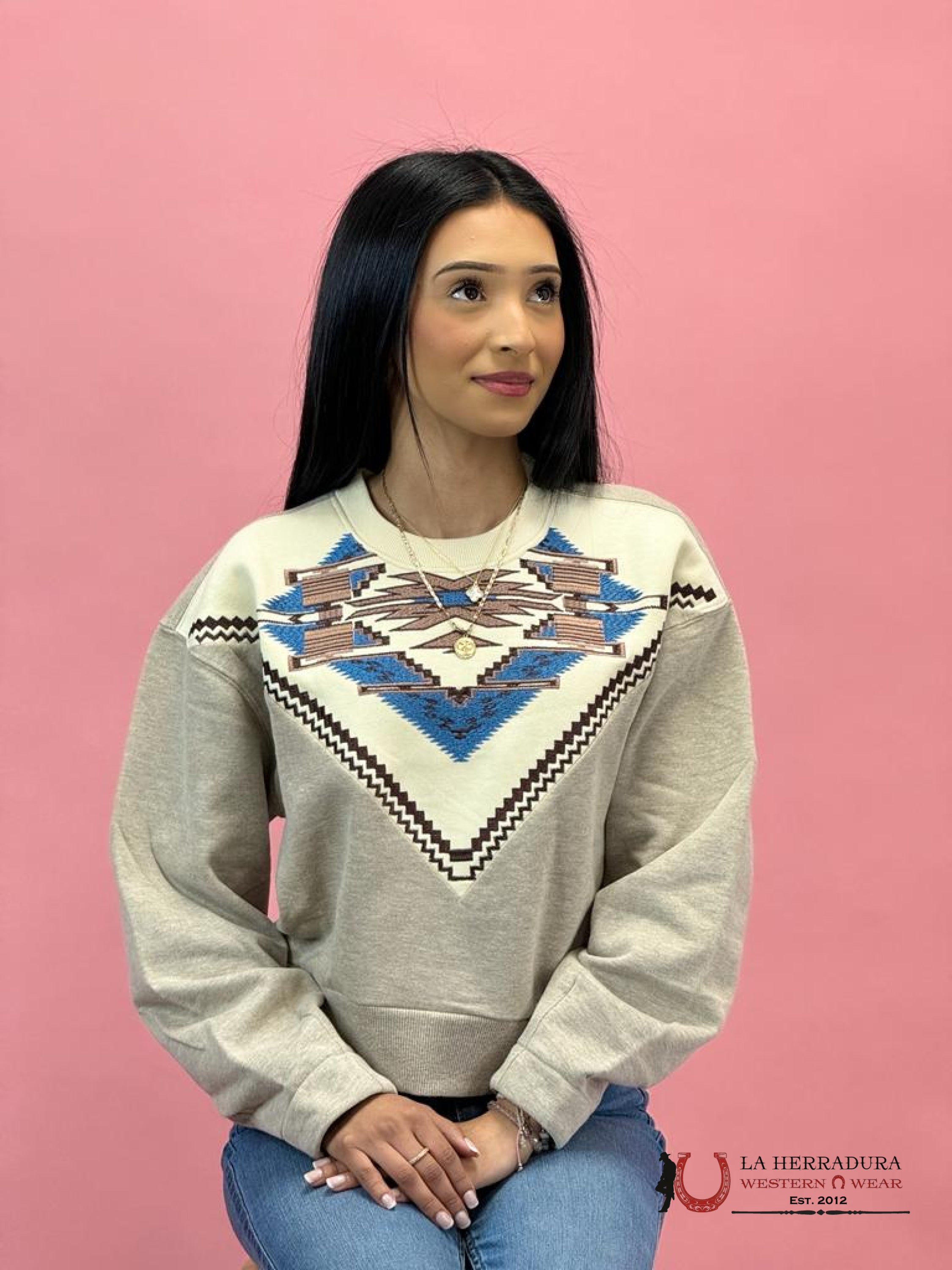 Ariat Chimayo Embroidery Sweater Shirt-4192 Ropa Mujeres