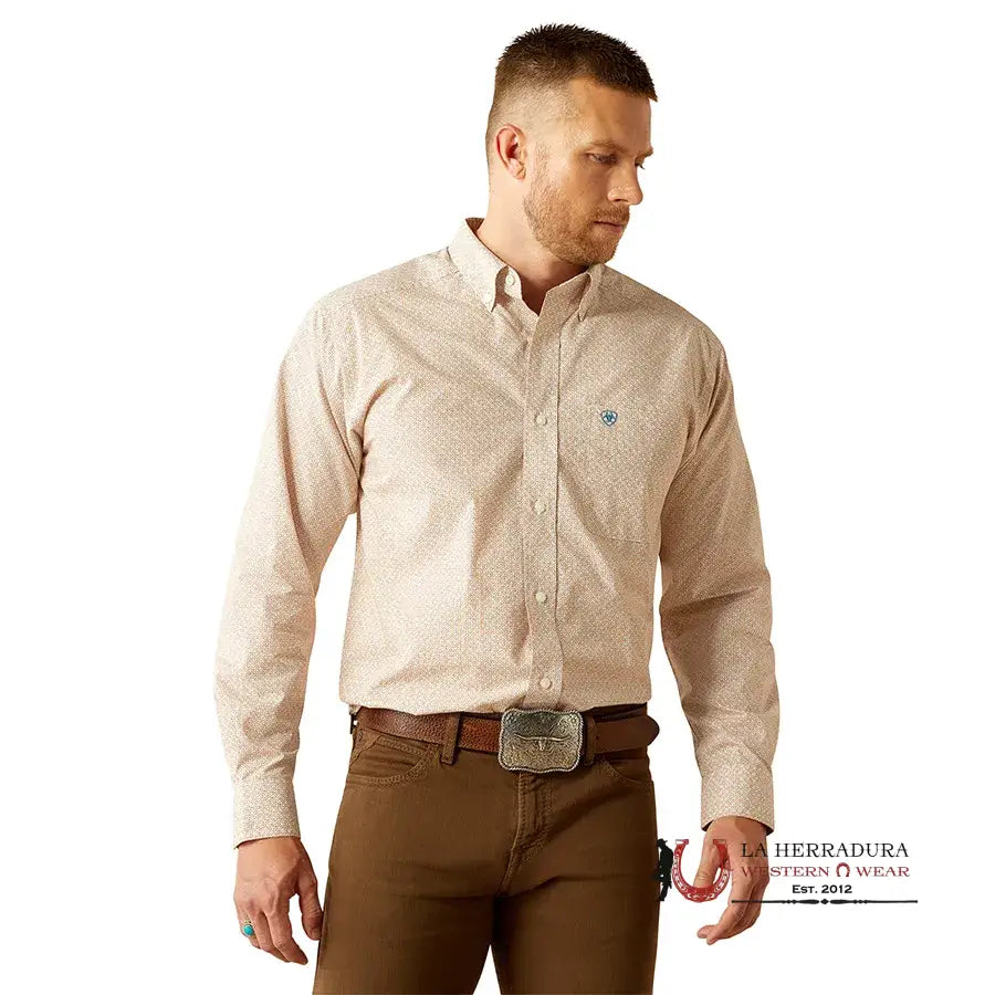 Ariat Classic Fit Johnny Long Sleeve Shirt Light Brown - 4669 Ropa Hombres