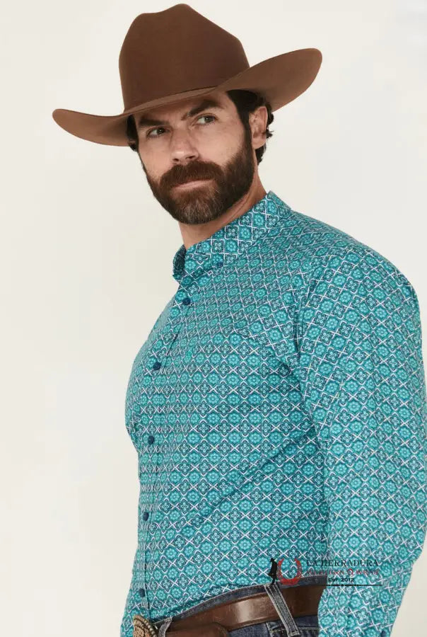 Ariat Classic Fit Jordy Long Sleeve Shirt Blue - 4697 Ropa Hombres