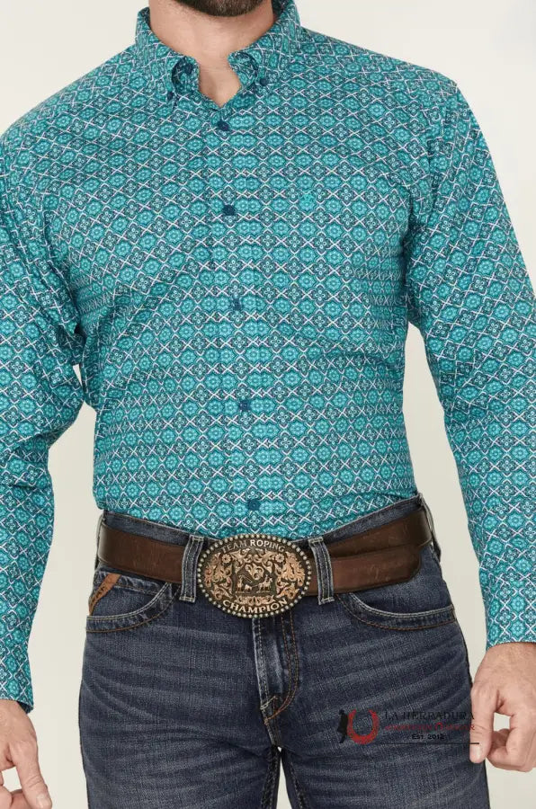 Ariat Classic Fit Jordy Long Sleeve Shirt Blue - 4697 Ropa Hombres