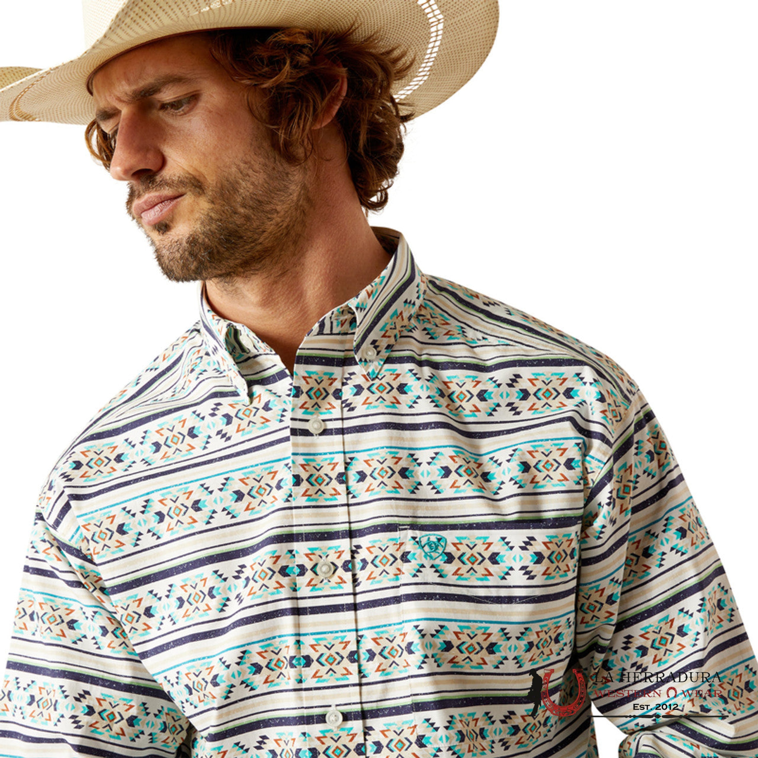 Ariat Classic Fit Judge Long Sleeve Shirt Teal - 4694 Ropa Hombres