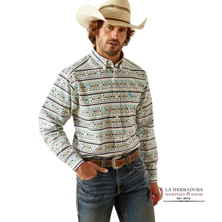 Ariat Classic Fit Judge Long Sleeve Shirt Teal - 4694 Ropa Hombres