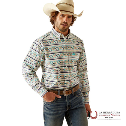 ARIAT CLASSIC FIT JUDGE LONG SLEEVE SHIRT TEAL - 10054694