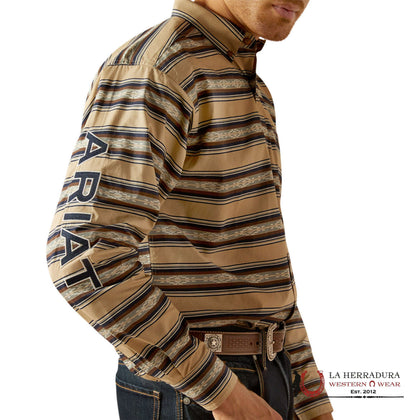 ARIAT CLASSIC KORBYN TAN VAVY BLUE LONG SLEEVE SHIRT - 10052625