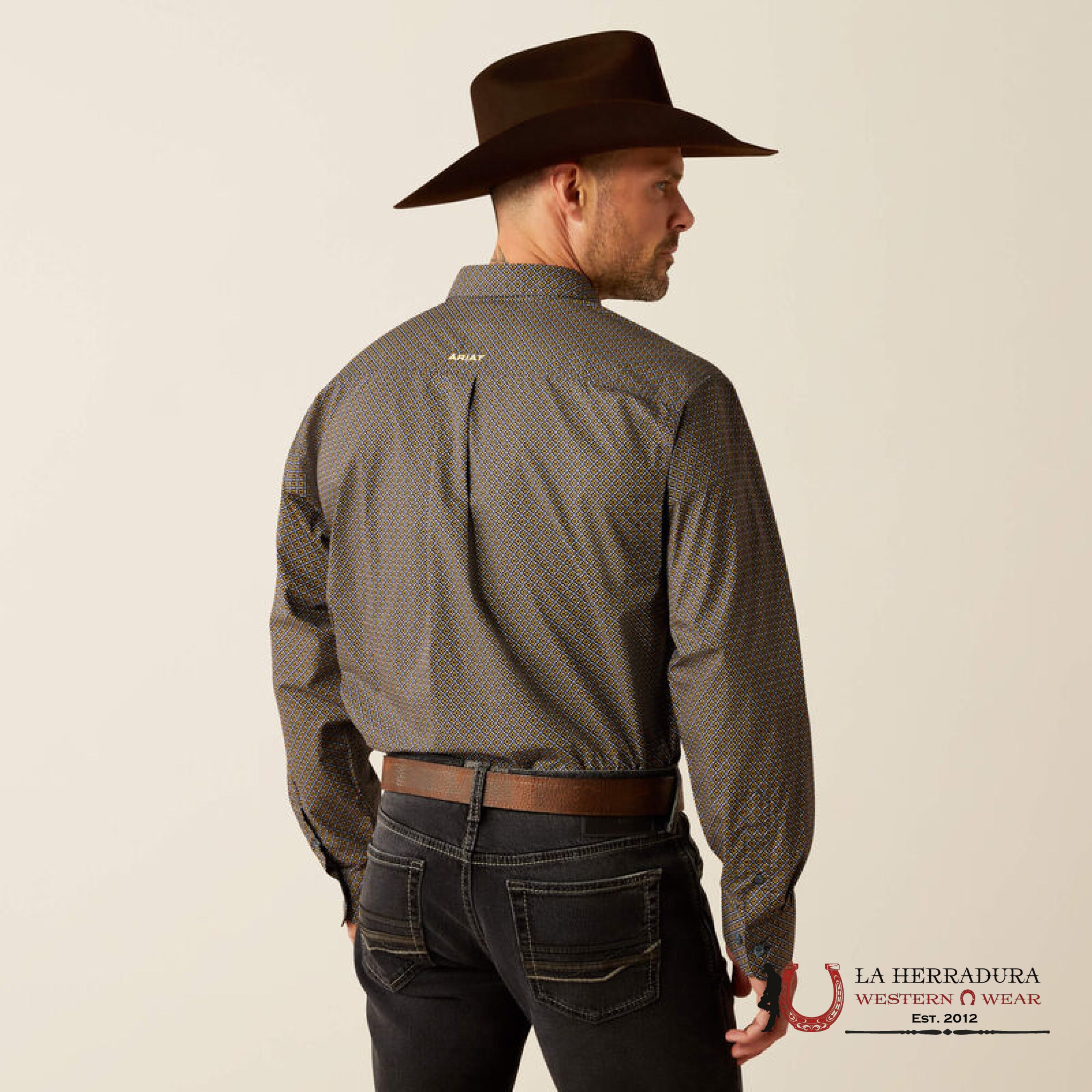 Ariat Classic Reagan Royal Blue Long Sleeve Shirt Ropa Hombres