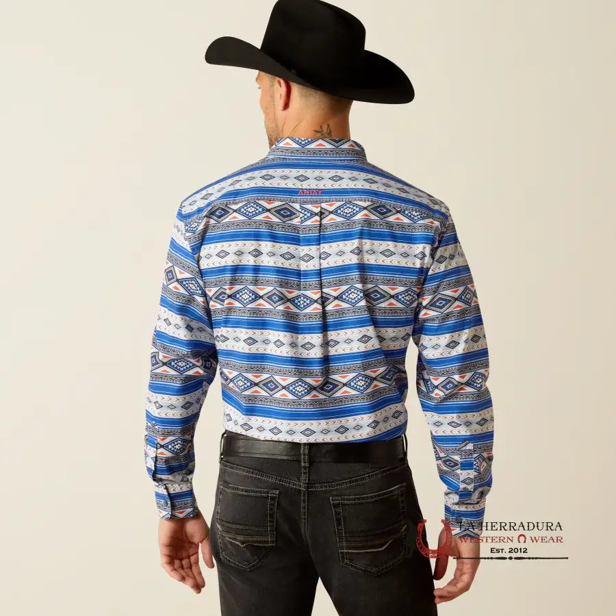 Ariat Classic Ryder Royal Blue Long Sleeve Shirt Ropa Hombres