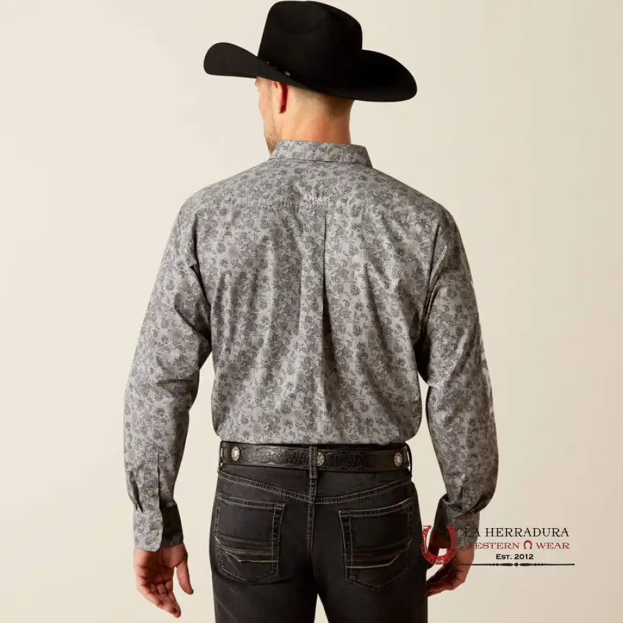 Ariat Classic Team Kendall Grey/Light Grey Long Sleeve Shirt Ropa Hombres