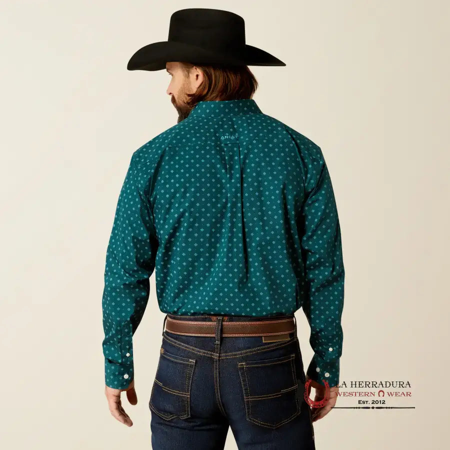 Ariat Classic Wt Gunnar Deeo Teal Long Sleeve Shirt Ropa Hombres