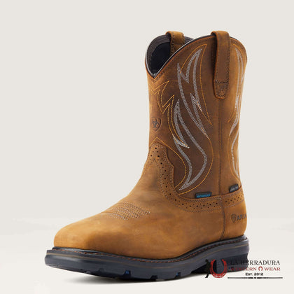 ARIAT TRABAJO MARRÓN ENVEJECIDO PUNTA CUADRADA ANCHA SIERRA SHOCK SHIELD PUNTA DE ACERO 10044544