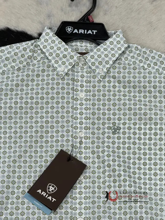 Ariat Eduardo Green Short Sleeve Shirt Ropa Hombres