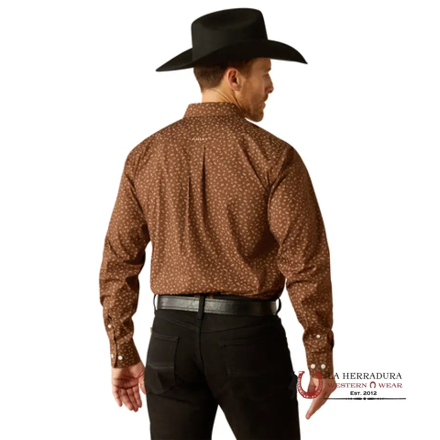 Ariat Farley Fitted Long Sleeve Brown- 3905 Ropa Hombres