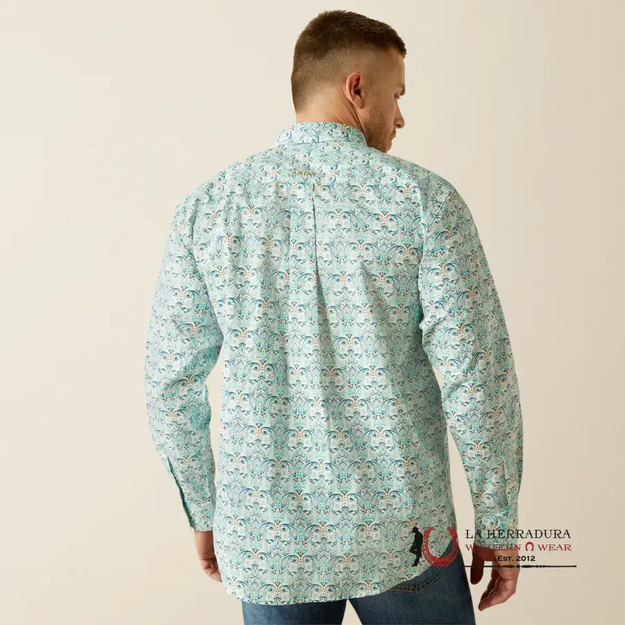 Ariat Fitte Jerome Long Sleeve Shirt Teal - 4696 Ropa Hombres