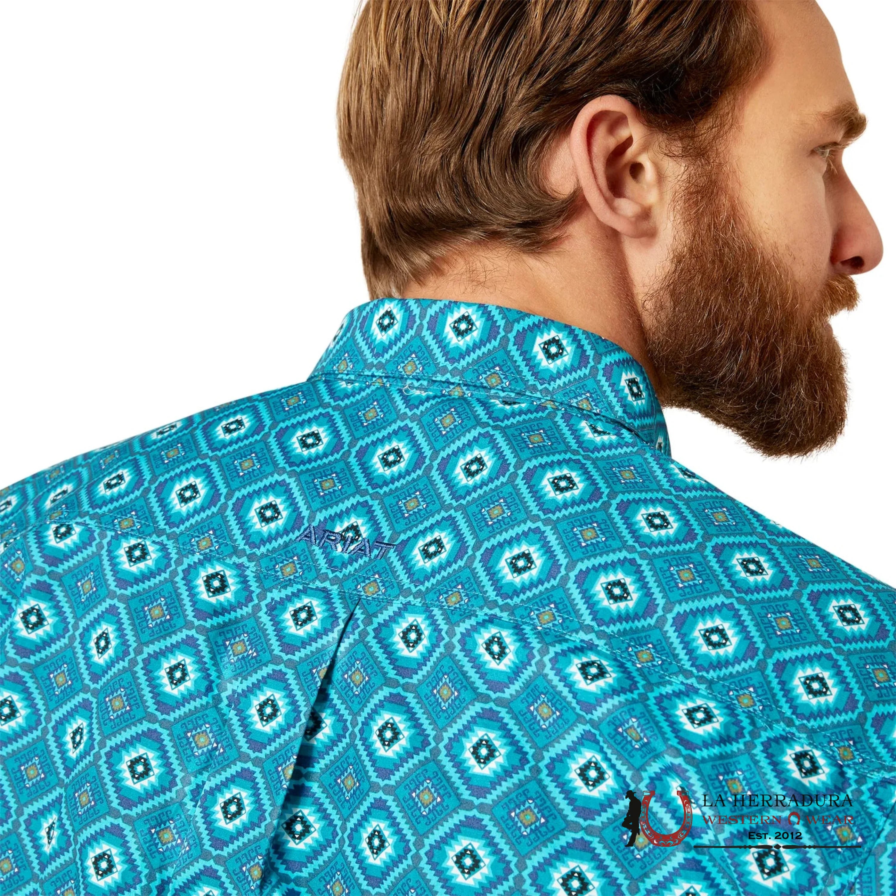 Ariat Fitted Bruno Lanai Turquoise 10046194 ROPA HOMBRES