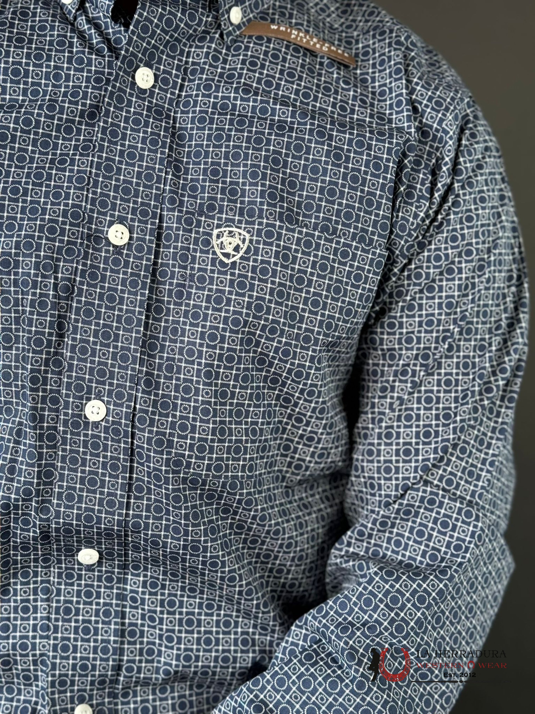 Ariat Fitted Kieran Deep Pacific Blue Ropa Hombres