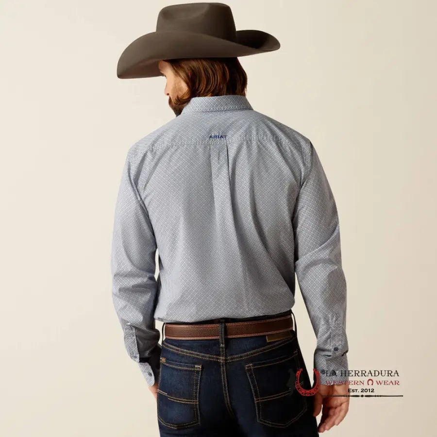 Ariat Fitted Rider Light Blue Long Sleeve Shirt Ropa Hombres