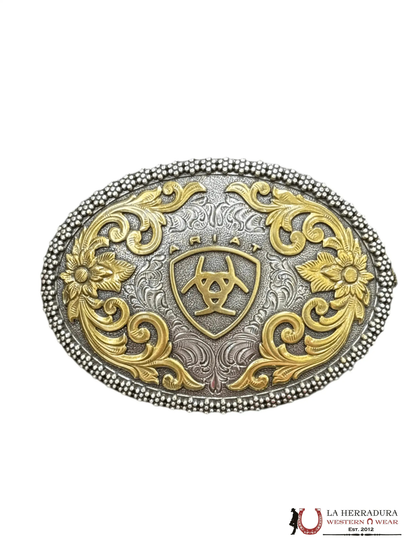 ARIAT FLORAL LOGO ROUND BUCKLE A37005