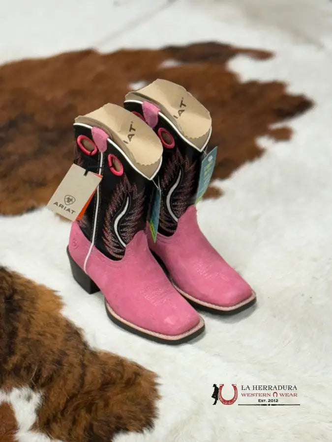 Ariat Futurity Fort Worth Haute Pink Suede Madison Avenue Kids Boot Niños