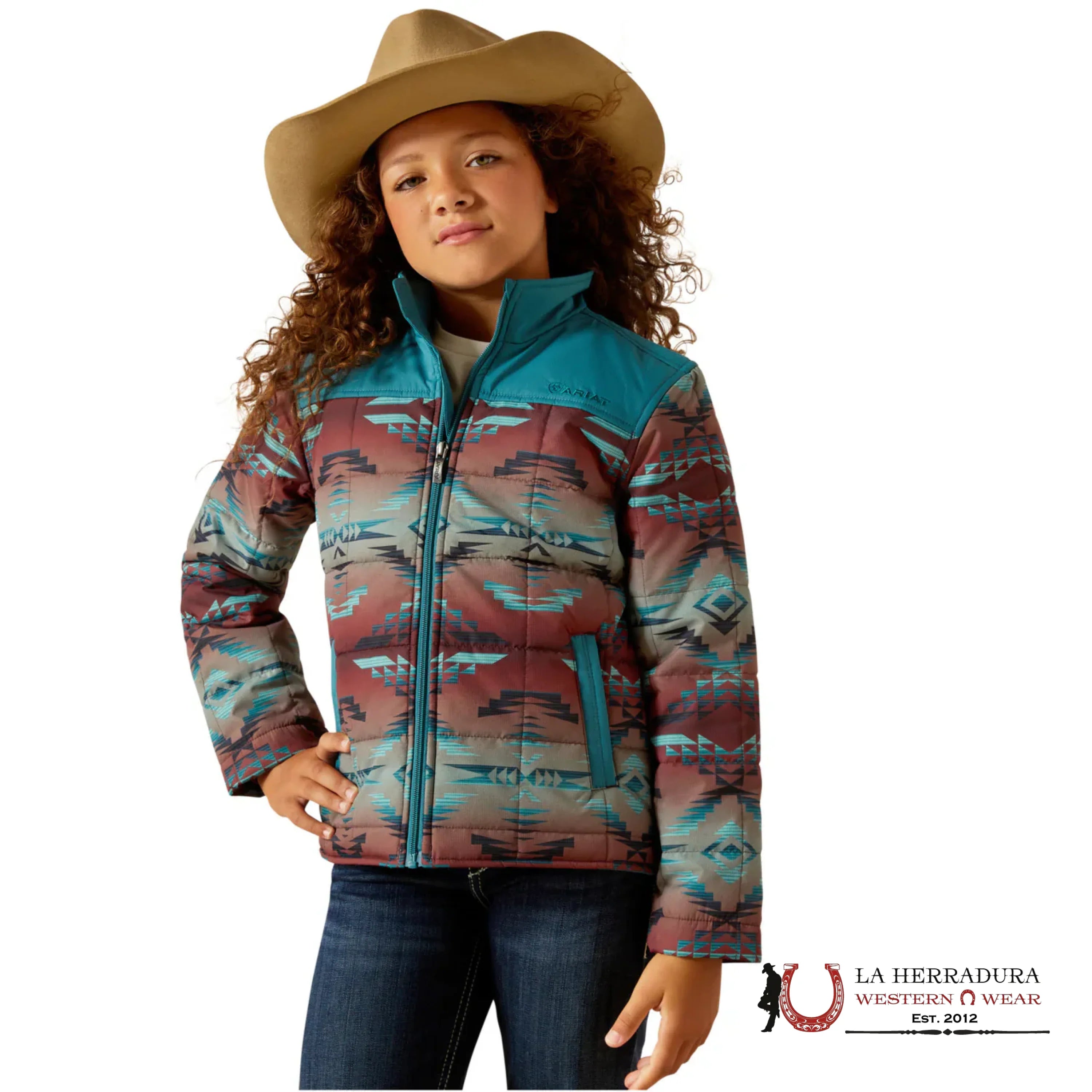 Ariat Girls Serrano Southwest Print Zip Jacket 10062259 NIÑOS