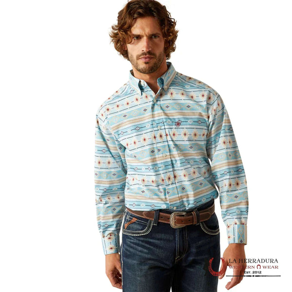ARIAT GORMAN  CLASSIC FIT LONG SLEEVE SHIRT TURQUOISE - 10054640
