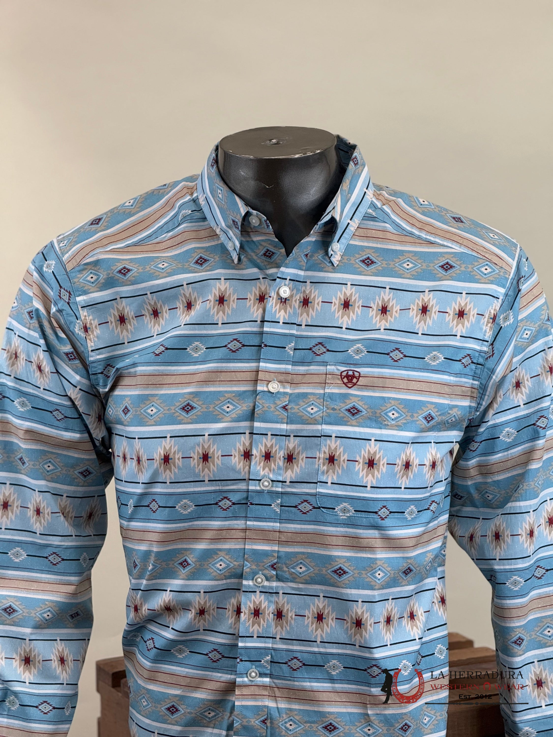 Ariat Gorman Long Sleeve Shirt Turquoise - 4640 Ropa Hombres
