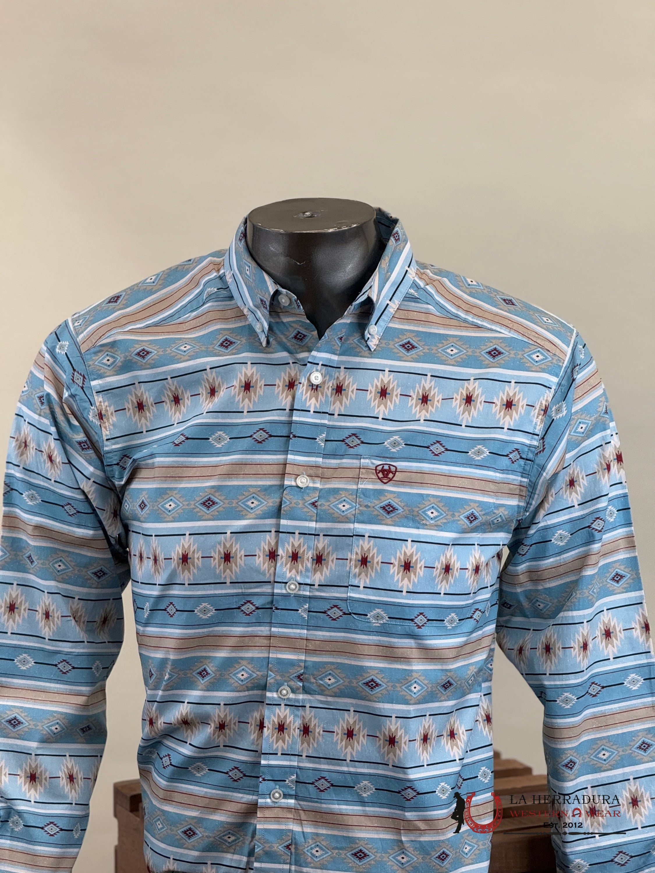 Ariat Gorman Long Sleeve Shirt Turquoise - 4640 Ropa Hombres