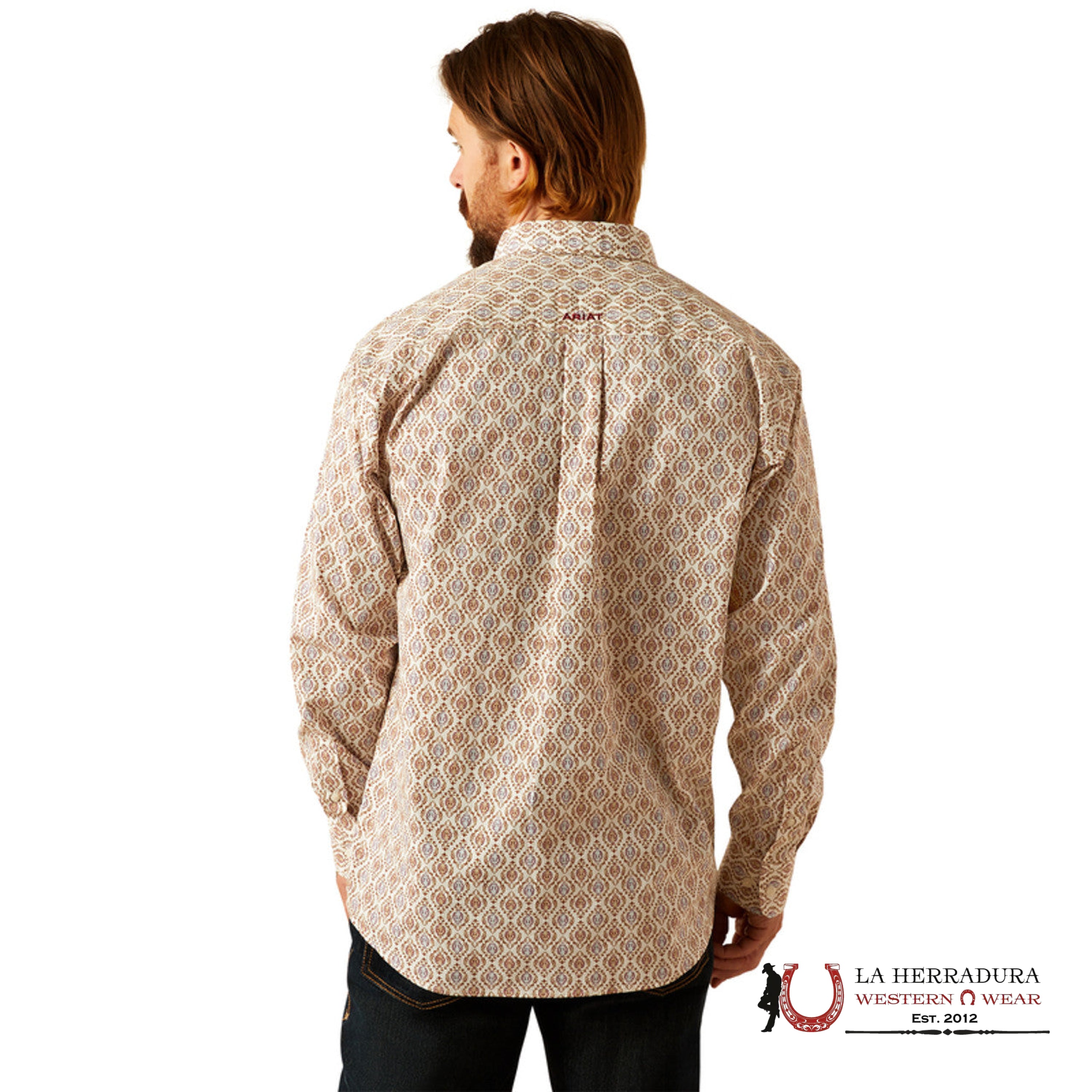 ARIAT GREELY LONG SLEEVE SHIRT BRICK CLASSIC FIT - 4646 ROPA HOMBRES