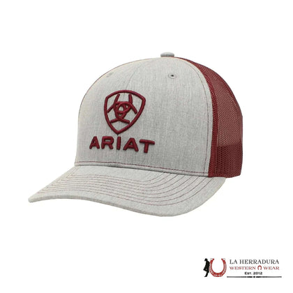 GORRA CON LOGO ARIAT GRIS / BURDEOS