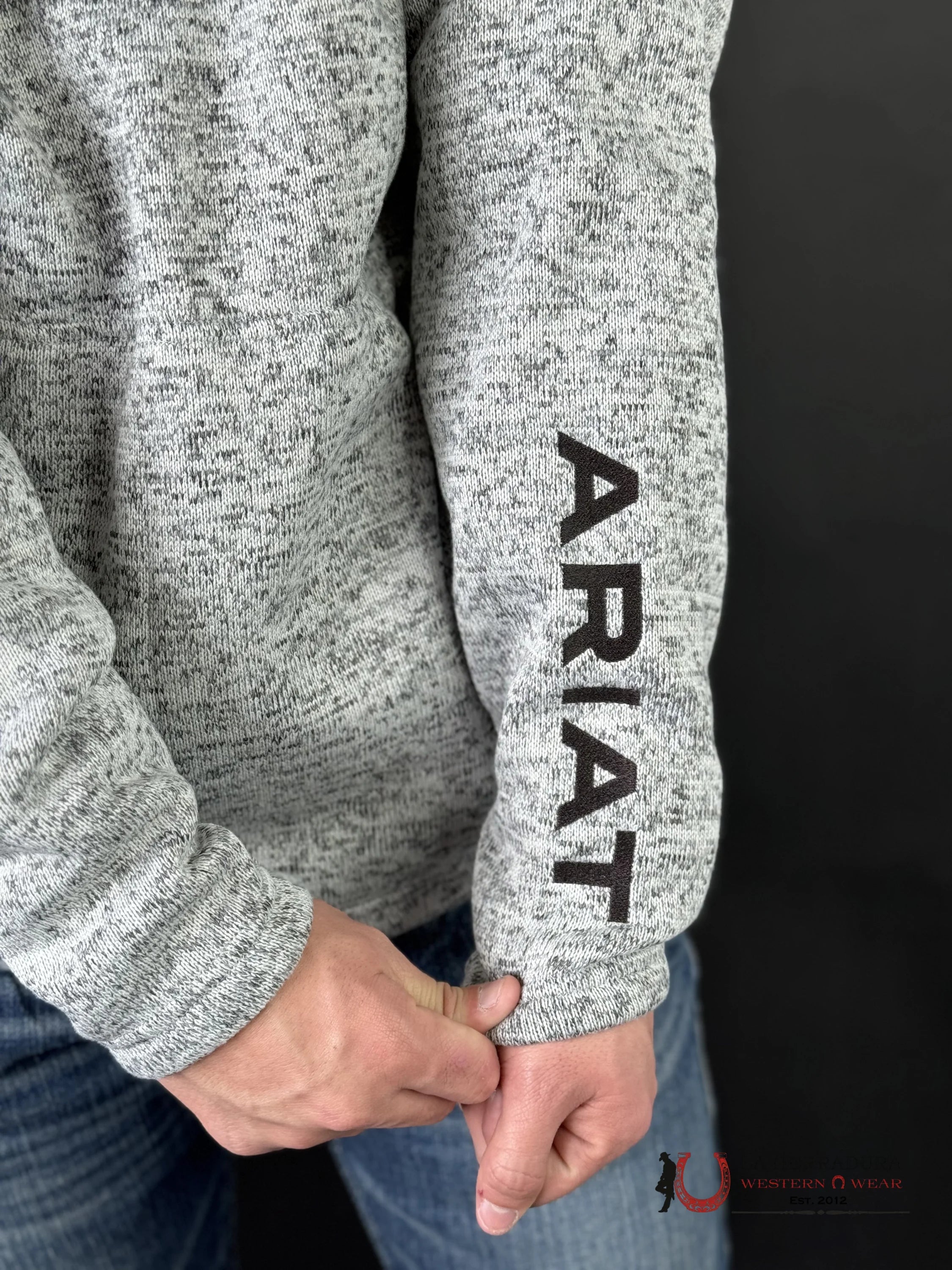 Ariat Grey Caldwell Logo Sweater Shirt Nulla Heather Ropa Hombres