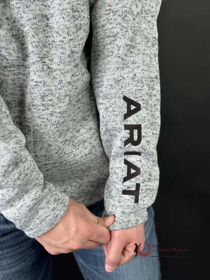 Ariat Grey Caldwell Logo Sweater Shirt Nulla Heather Ropa Hombres