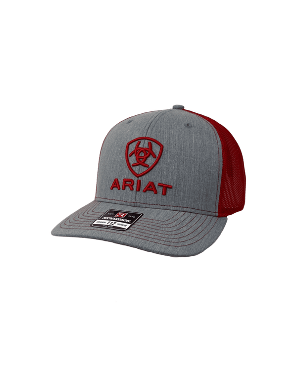ARIAT GREY CAP W RED ARIAT LOGO