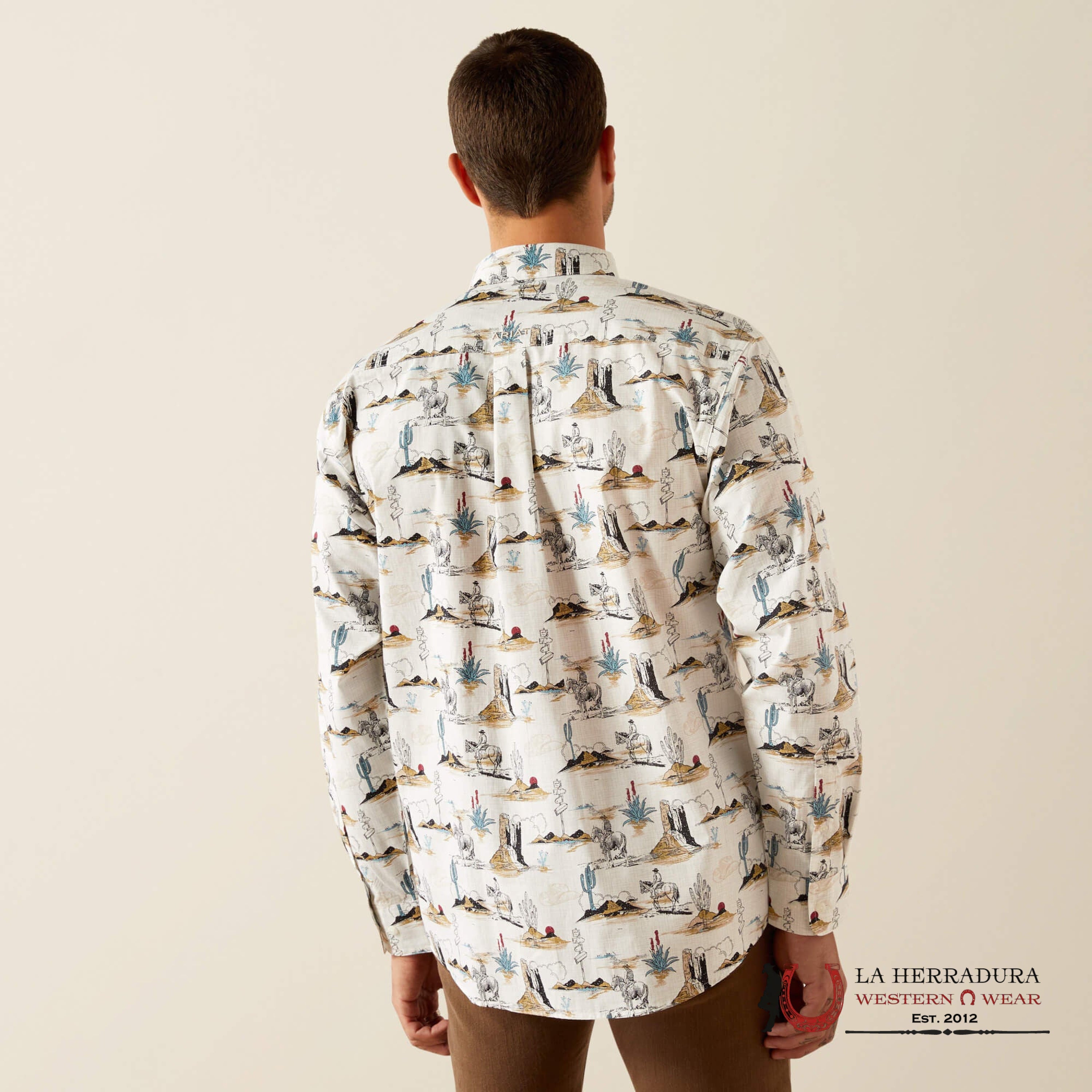 Ariat Gunder Long Sleeve Classic Fit Shirt Off White - 4644 Ropa Hombres