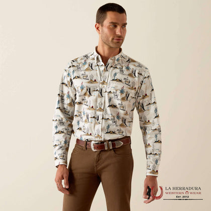 ARIAT GUNDER CAMISA DE MANGA LARGA AJUSTE CLÁSICO BLANCO ROTO - 10054644
