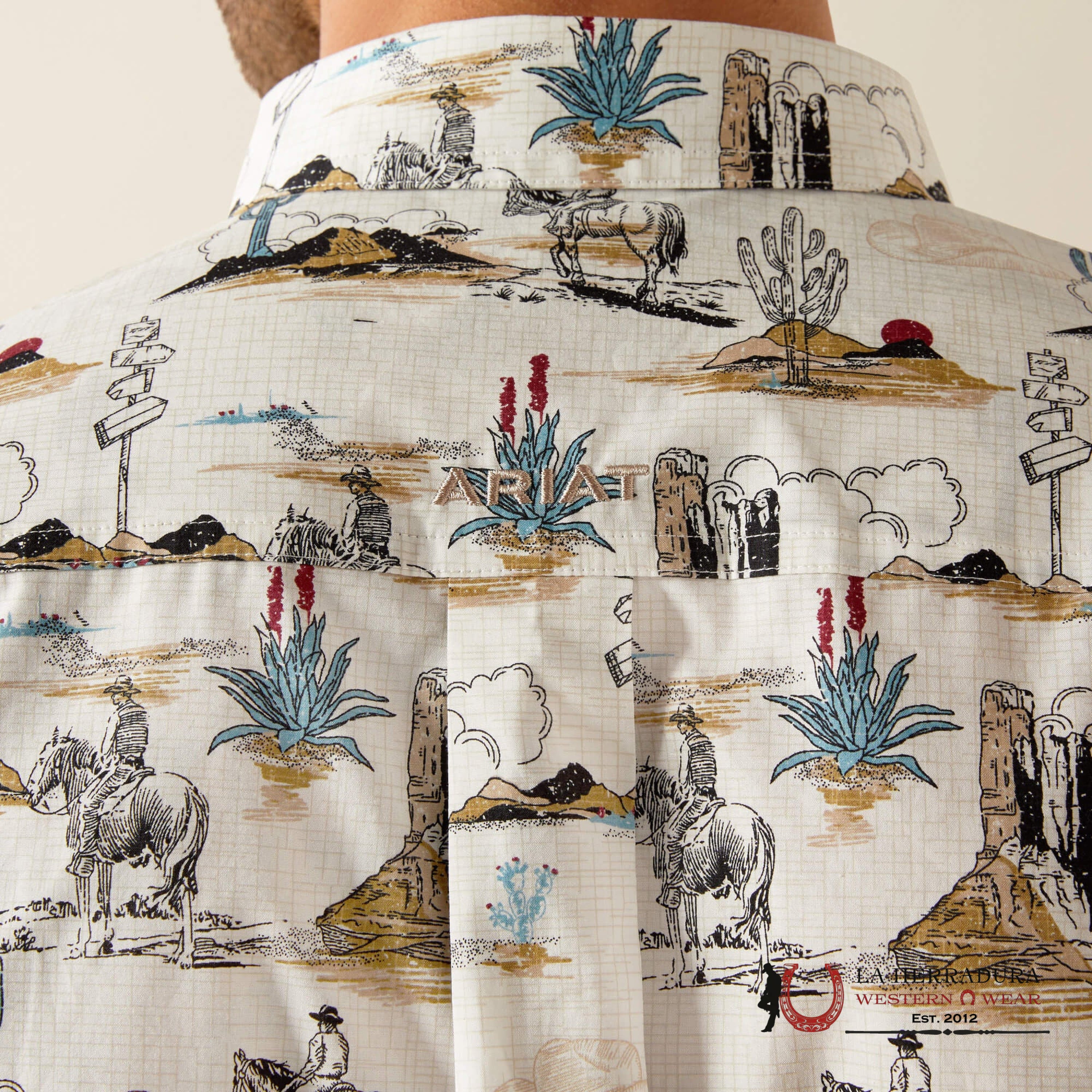 Ariat Gunder Long Sleeve Classic Fit Shirt Off White - 4644 Ropa Hombres