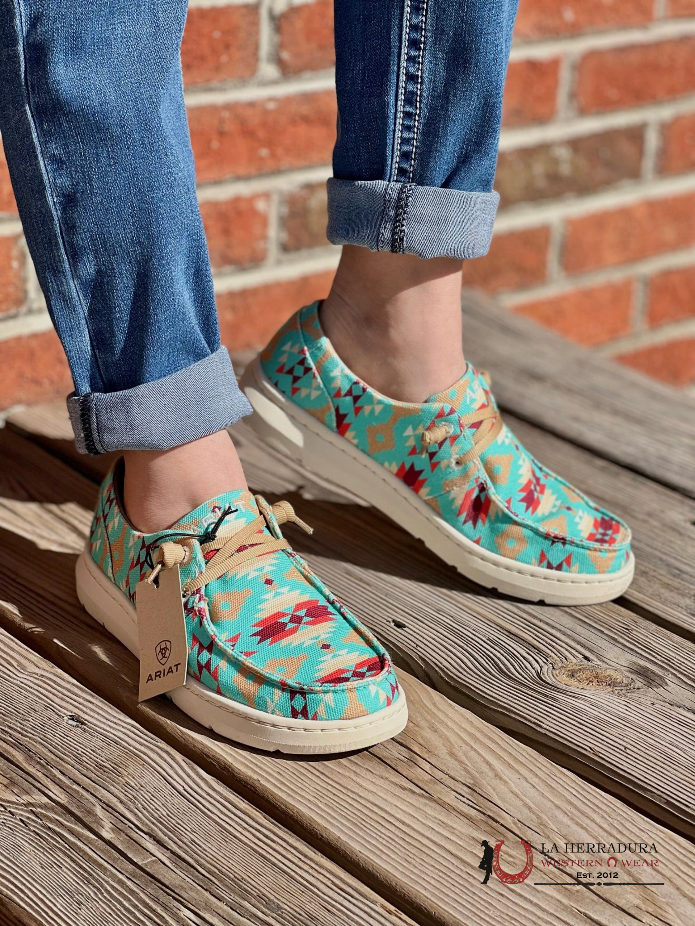 Ariat Hilo Casuales Turquoise Saddle Zapatos Mujeres