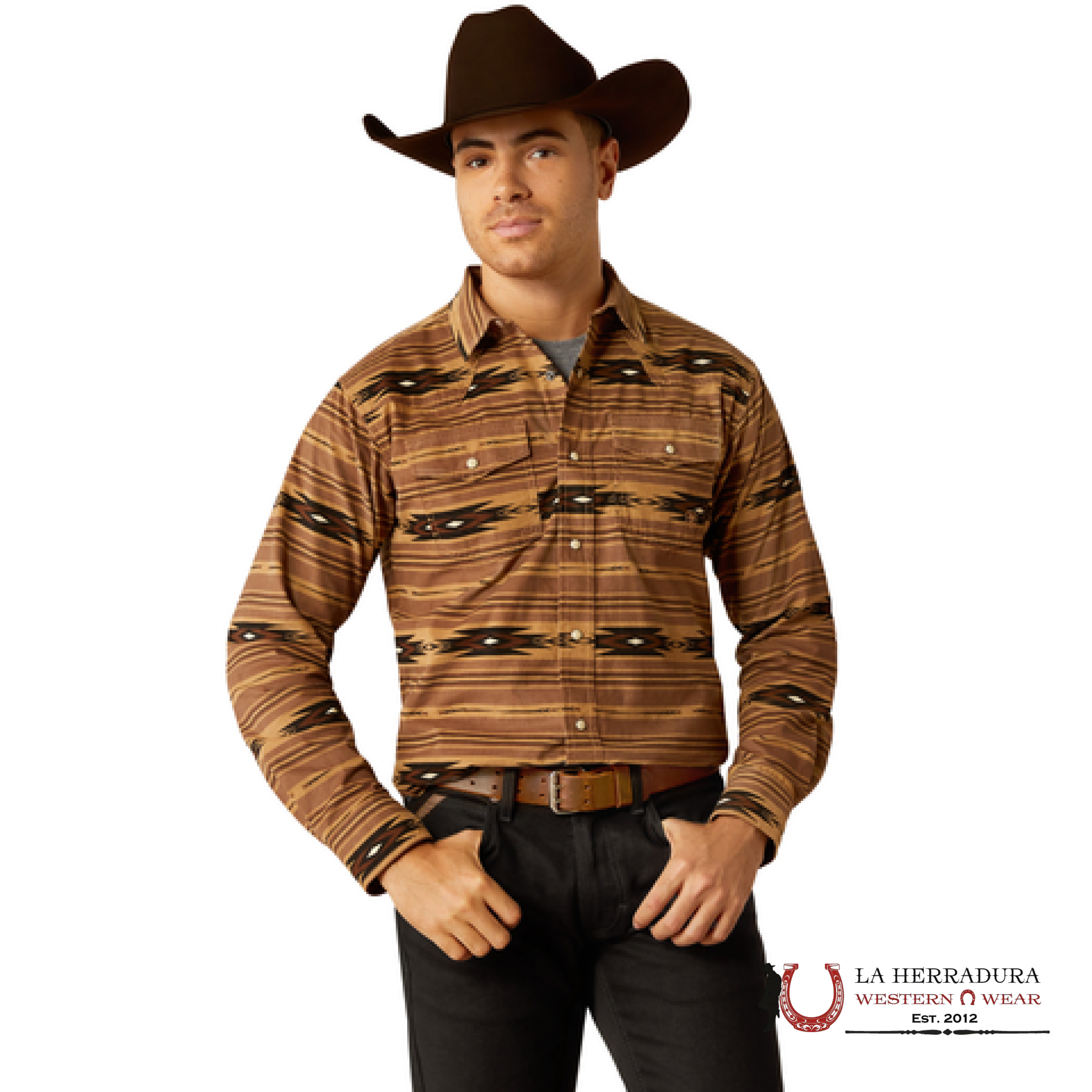 Ariat Hobart Retro Pine Bark Long Sleeve- 3874 Ropa Hombres