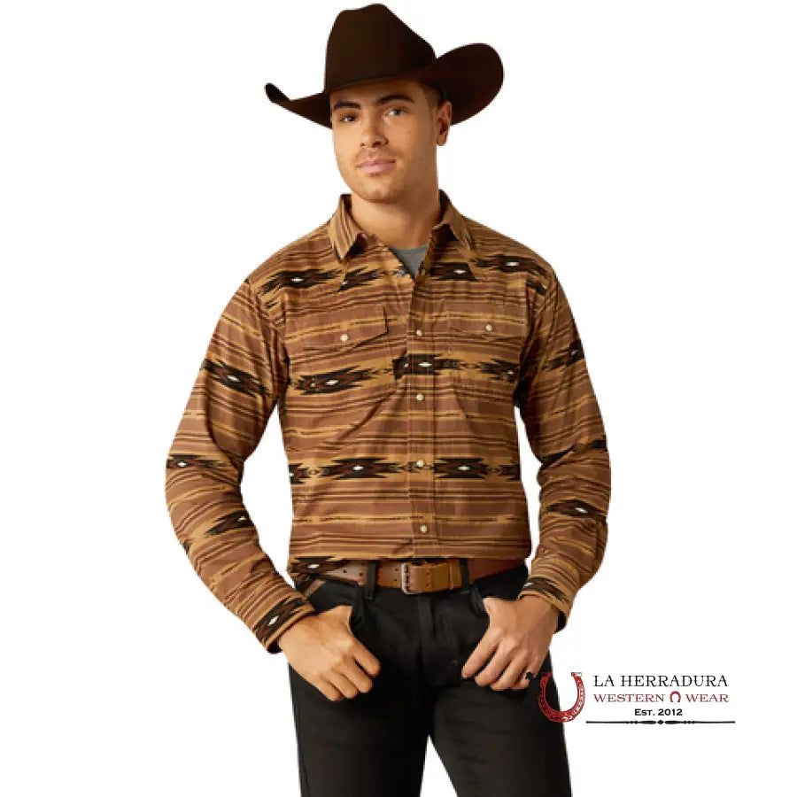 Ariat Hobart Retro Pine Bark Long Sleeve- 3874 Ropa Hombres