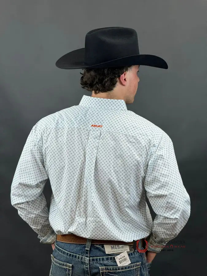 Ariat Irving White Long Sleeve Shirt Ropa Hombres