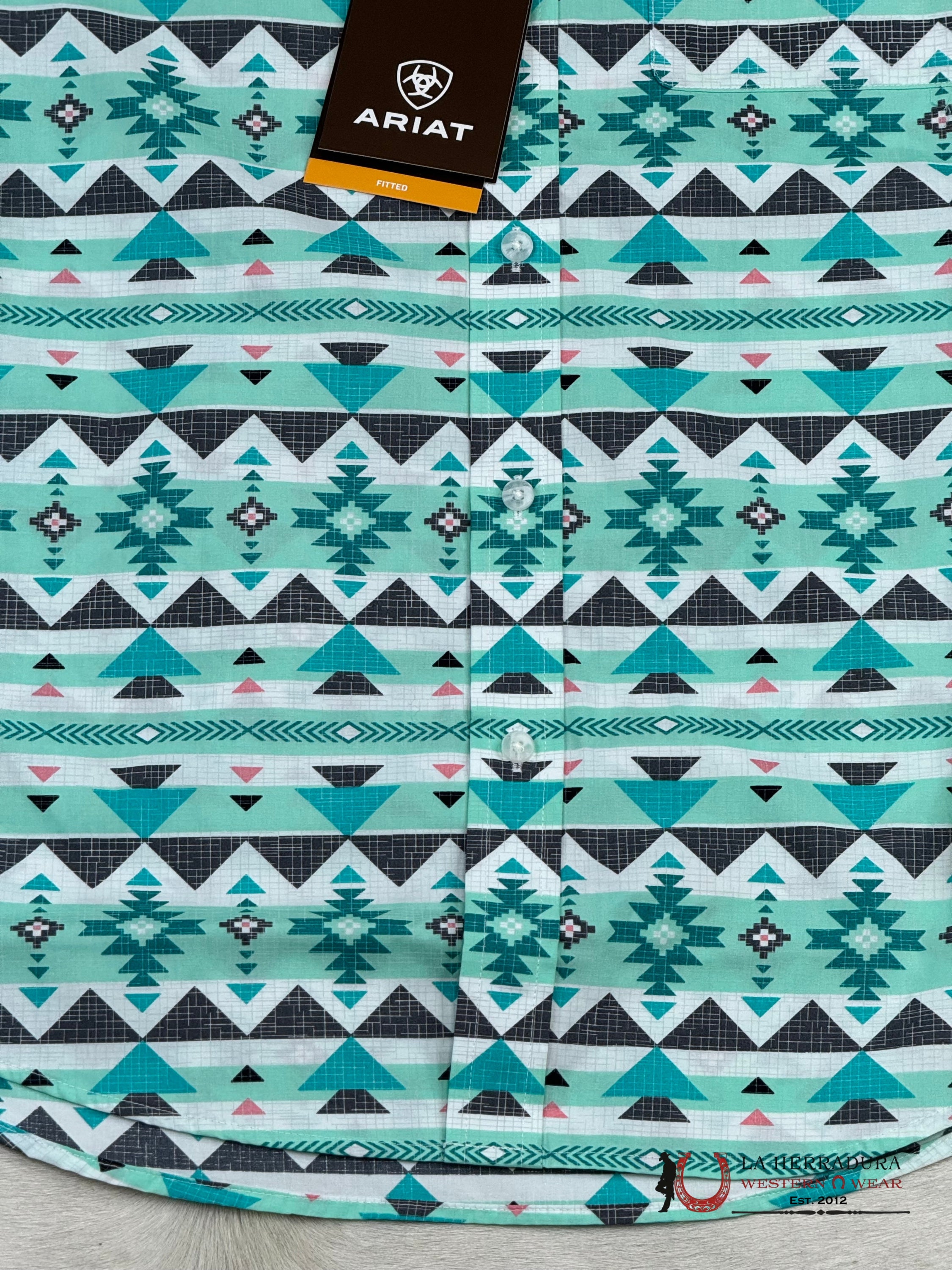 Ariat Jacey Turquoise Long Sleeve Shirt Ropa Hombres