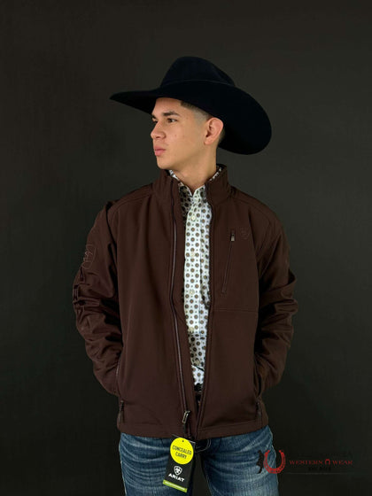 MENS ARIAT JACKET LOGO 2.0 PATRIOT SOFTSHELL COFFEBEAN 10033519