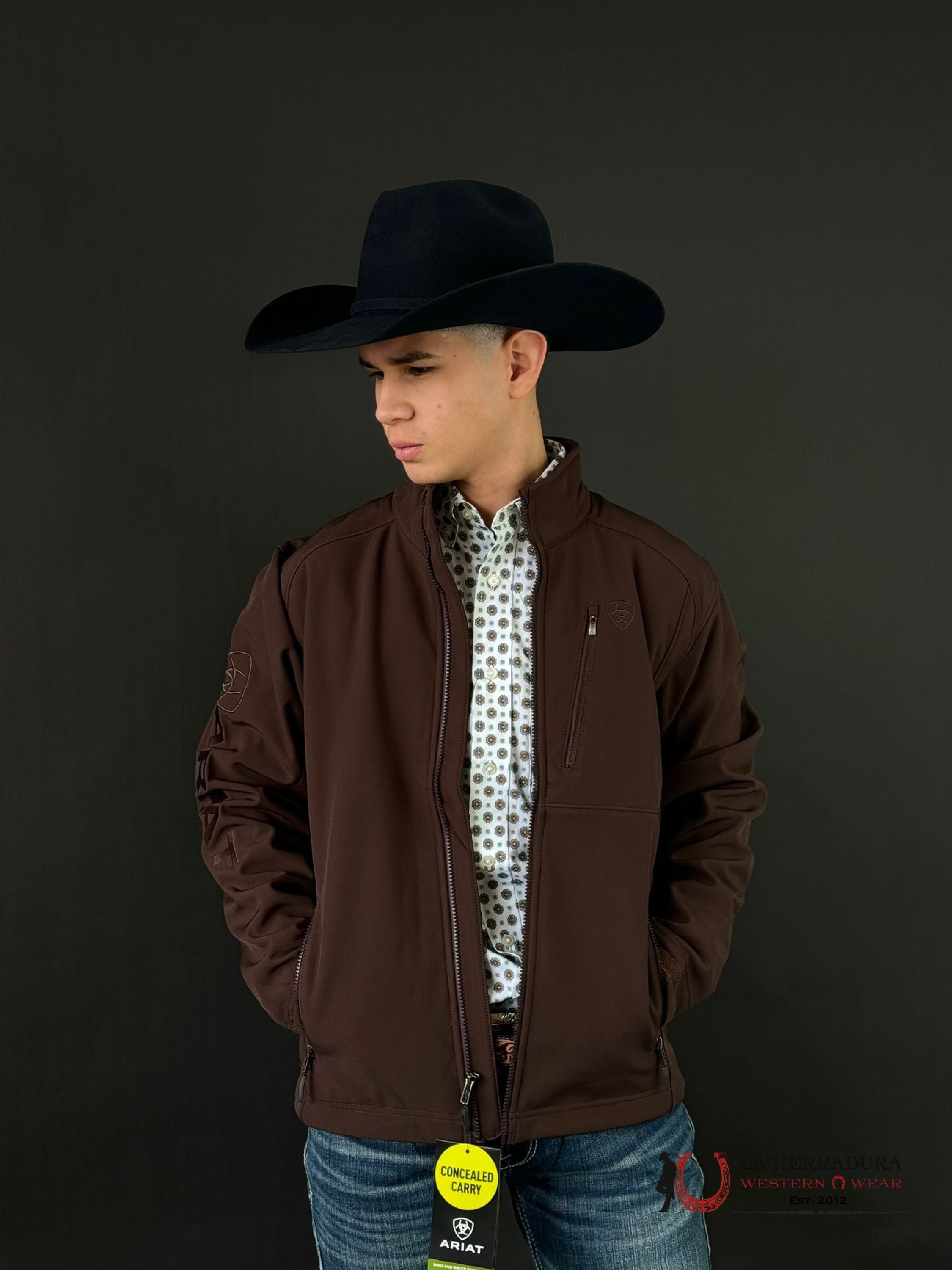 Ariat Jacket Logo 2.0 Patriot Softshell Coffebean Ropa Hombres