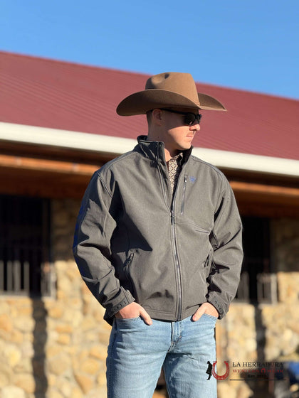 ARIAT JACKET LOGO 2.0 SOFTSEHLL CHARCOAL HEATHER-10058155