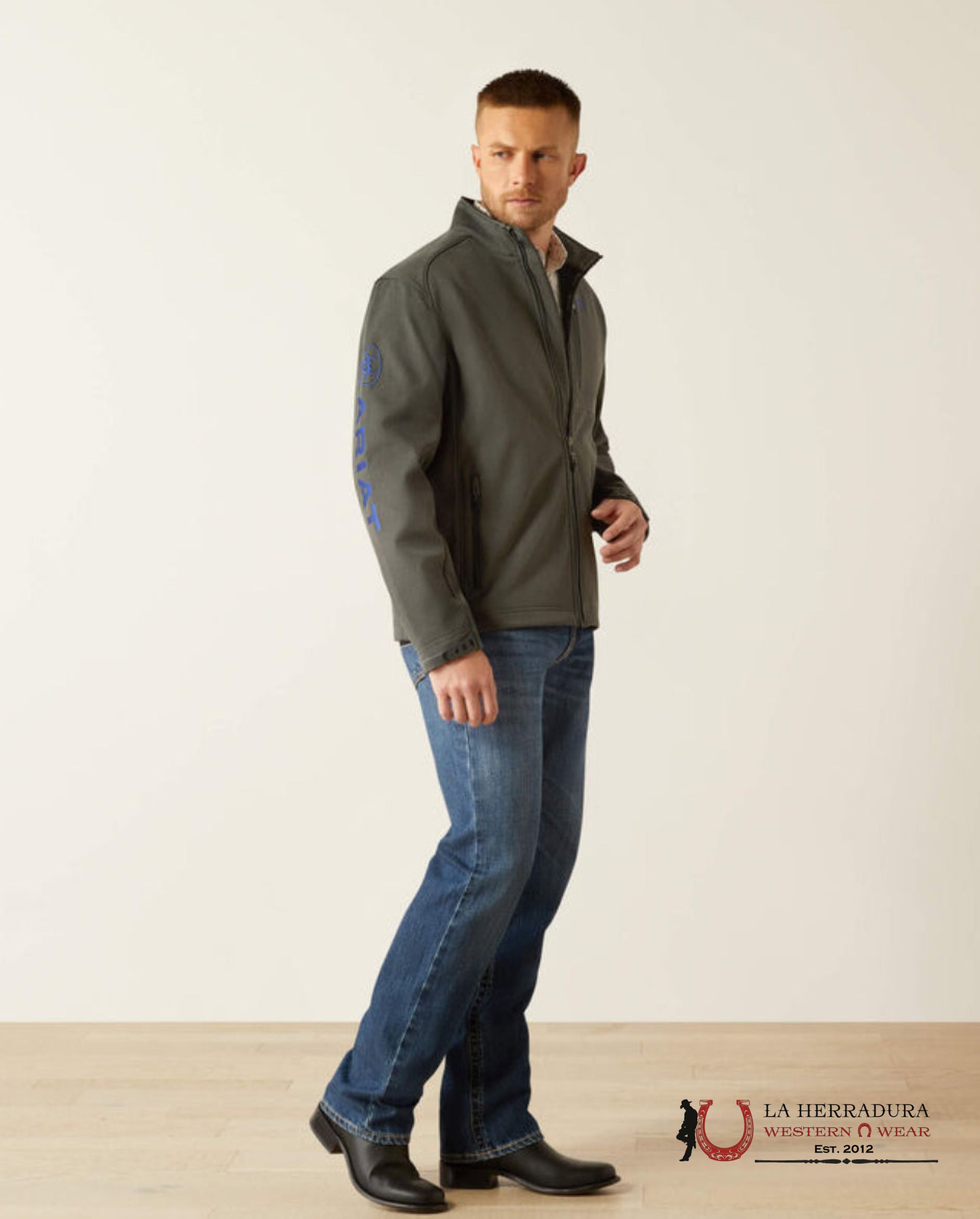 Ariat Jacket Logo 2.0 Softsehll Charcoal Heather- 8155 Ropa Hombres