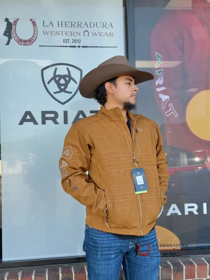 Ariat Jacket Logo 2.0 Softshell Chestnut Embossed Ropa Hombres