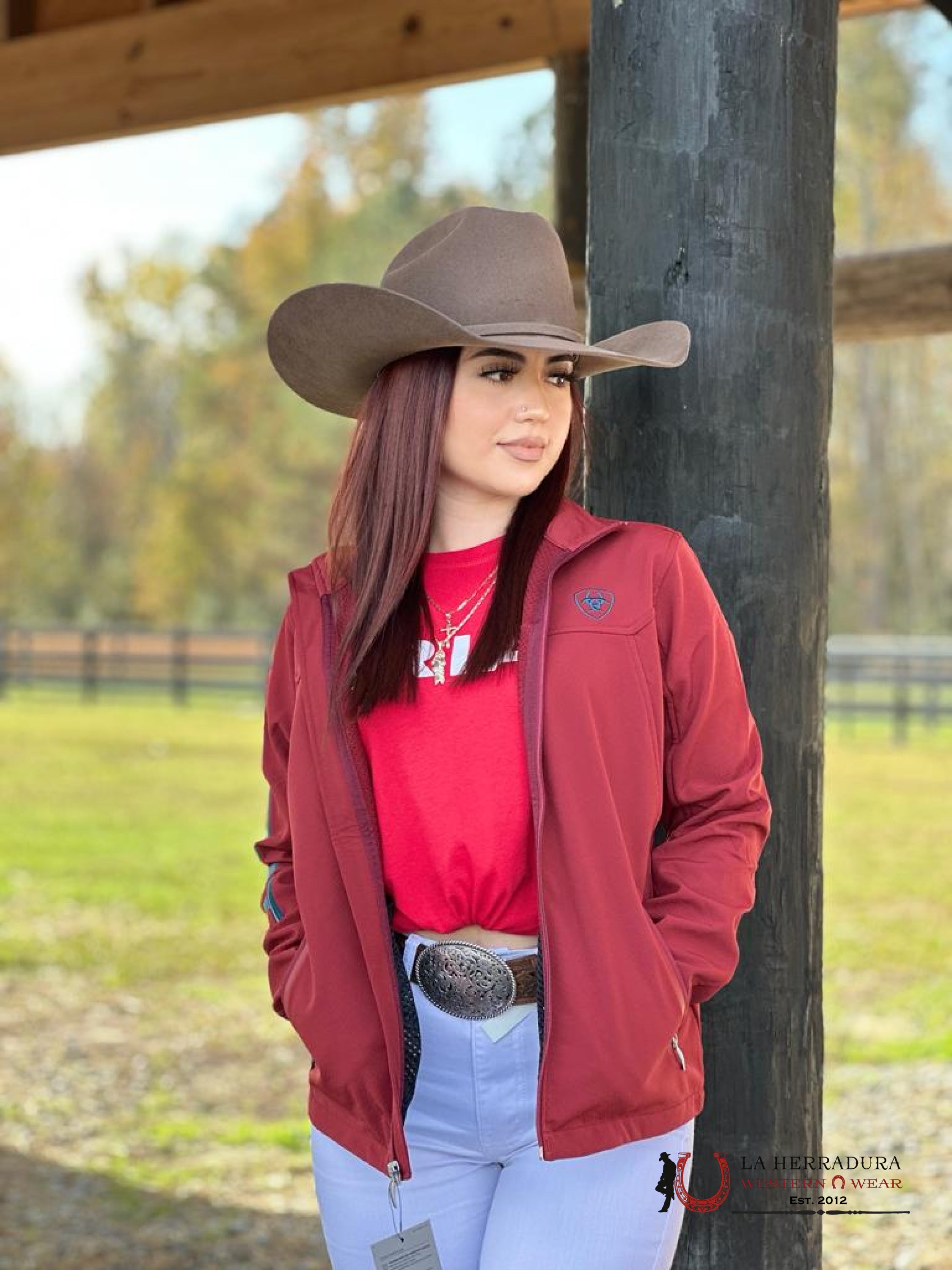 Ariat Jacket New Team Softshell Rouge Red / Celestial Serape Ropa Mujeres