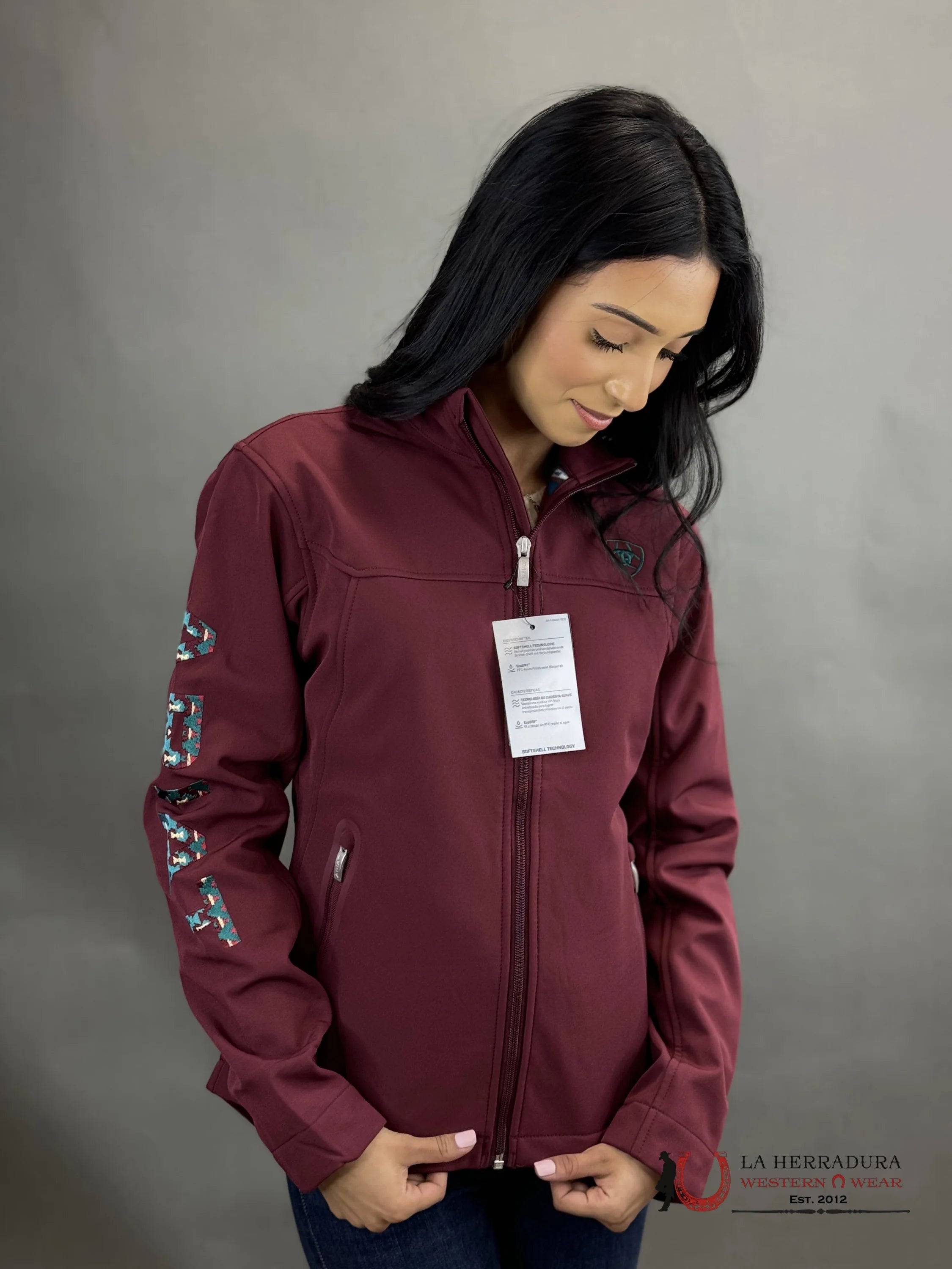 Ariat Jacket Tawny Port/Baja Team Softshell Ropa Mujeres