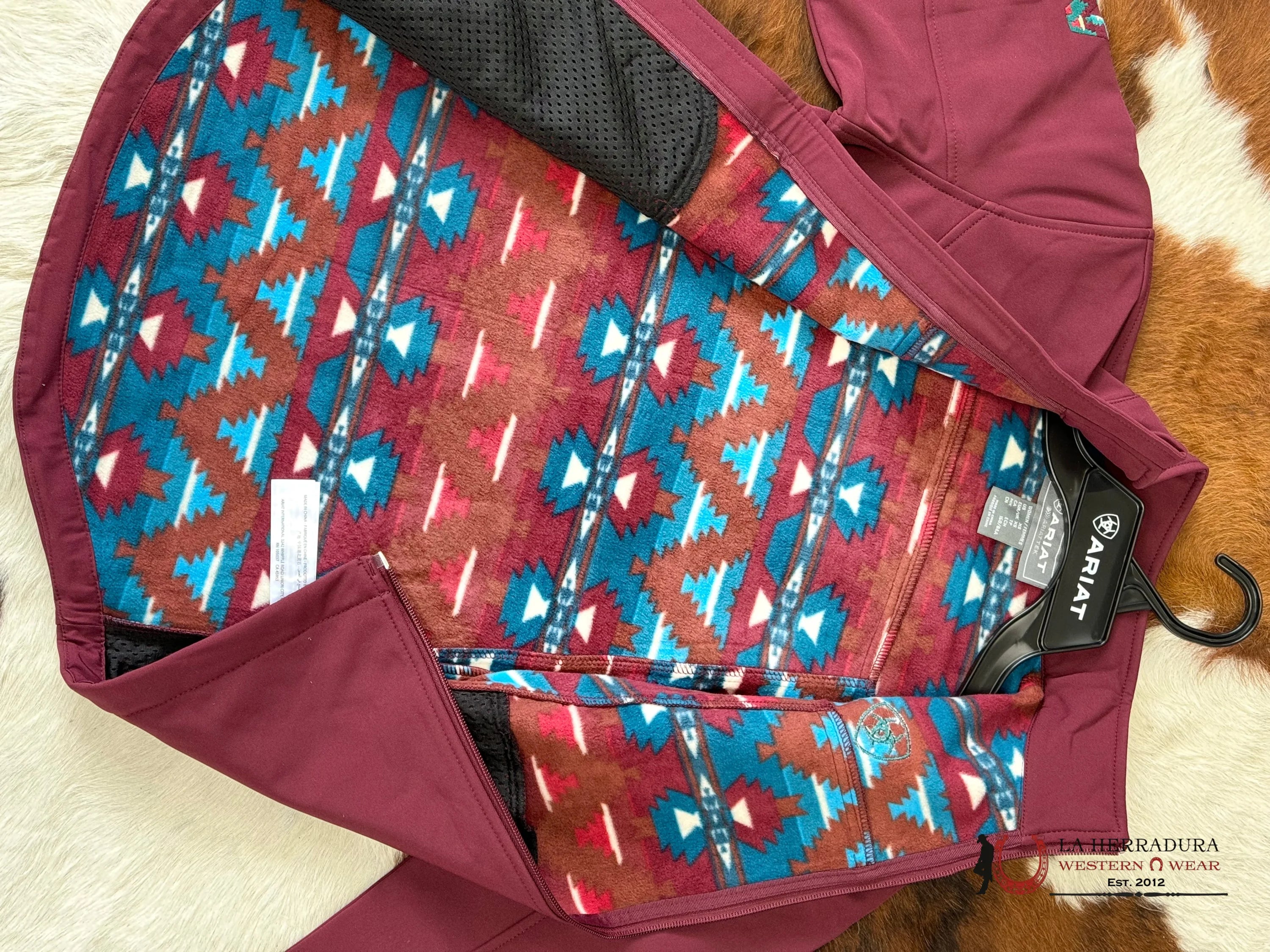 Ariat Jacket Tawny Port/Baja Team Softshell Ropa Mujeres