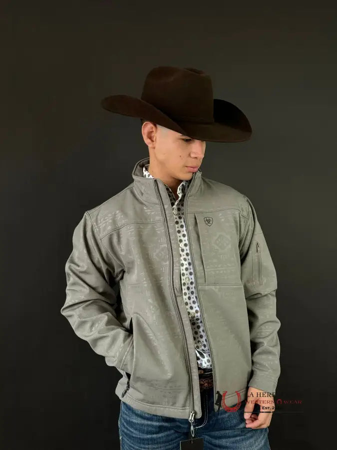 Ariat Jacket Vernon 2.0 Softshell Jetty Gray Embossed Ropa Hombres