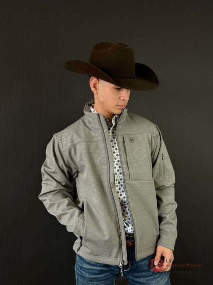 ARIAT JACKET VERNON 2.0 SOFTSHELL JETTY GRAY EMBOSSED-10046607