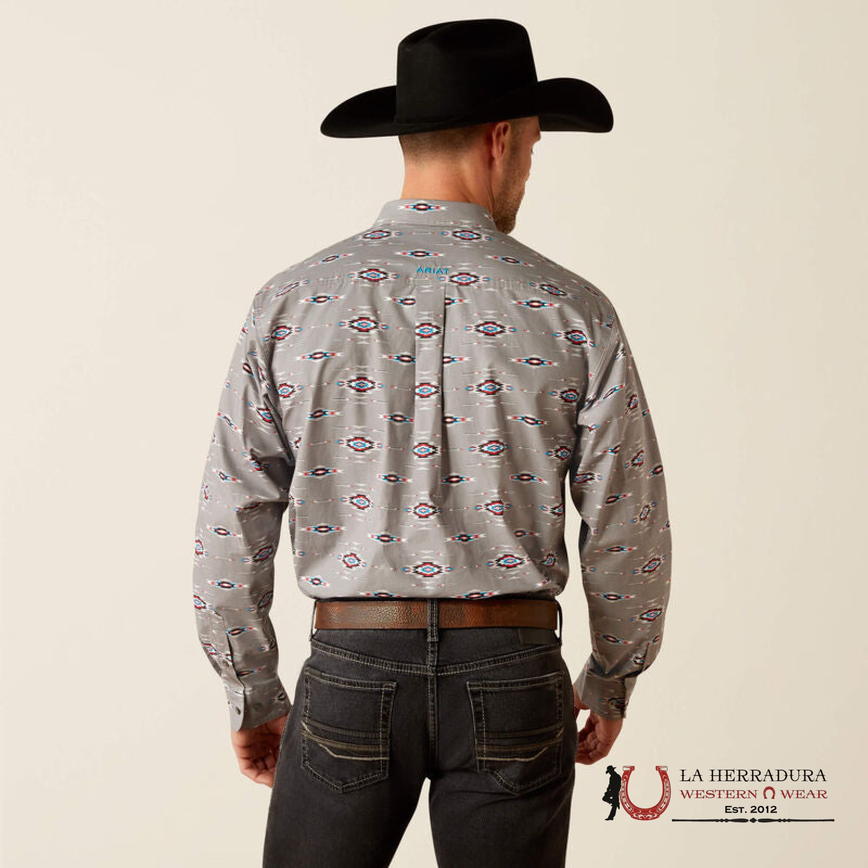 Ariat Jarrod Long Sleeve Shirt Grey Classic Fit - 3896 Ropa Hombres